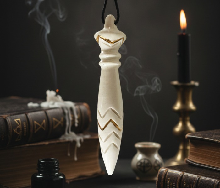 pendule de thot en céramique artisanal blanc décoré or