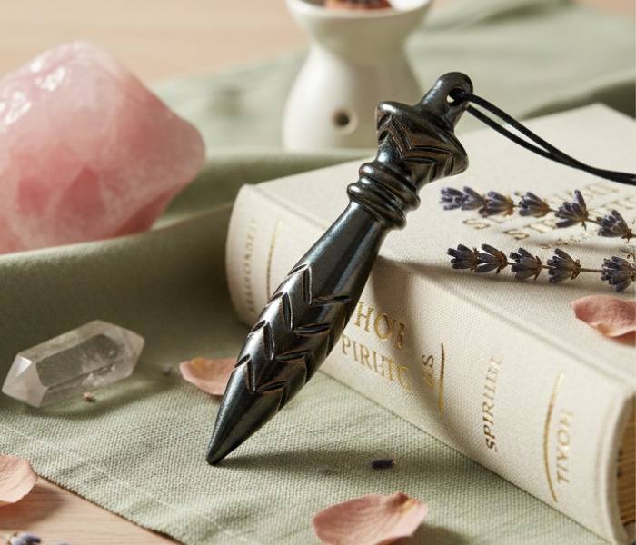 pendule de thot en céramique artisanal noir foncé