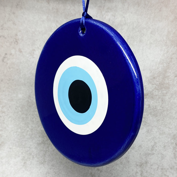 Oeil turc à suspendre, cristal contre mauvais œil bleu, pour porter chance,  4cm de diamètre avec trou et fil, nazar boncuk, mauvais œil (18)