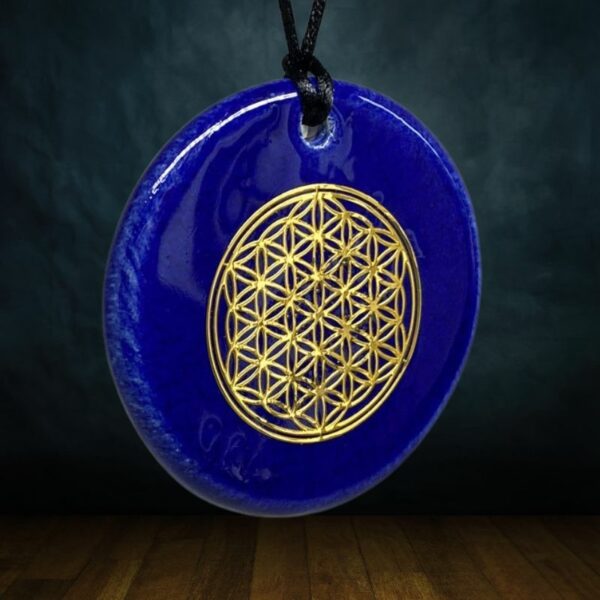 pendentif fleur de vie, amulette de protection en céramique fait main
