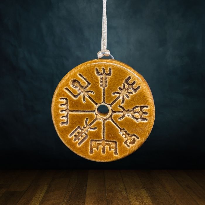 pendentif ceramique vegvisir caramel