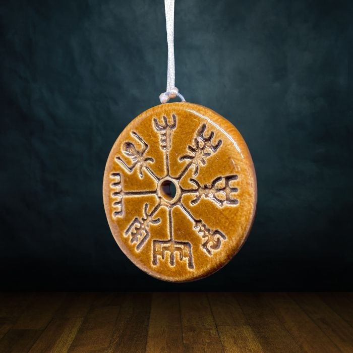pendentif ceramique vegvisir caramel