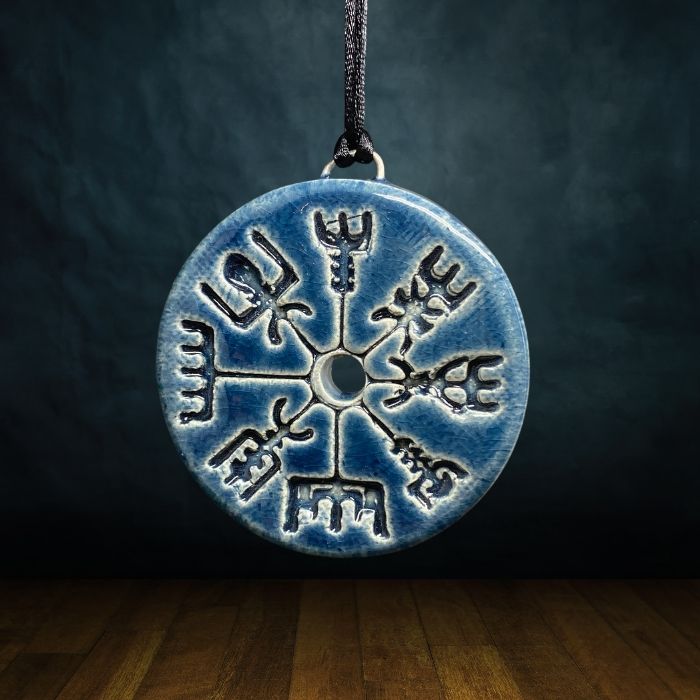 pendentif ceramique vegvisir bleu