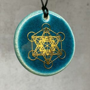 Pendentif Métatron en céramique fait main unisexe