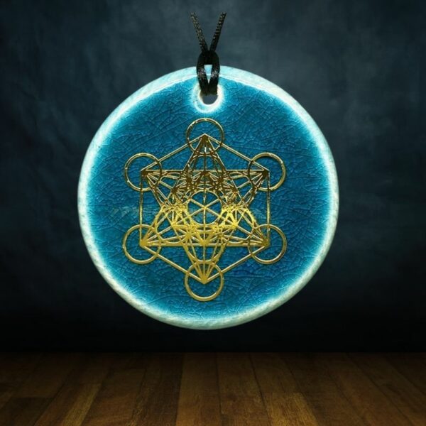 Pendentif Métatron en céramique fait main unisexe