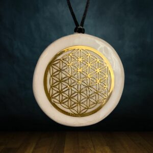 pendentif fleur de vie, amulette de protection en céramique fait main