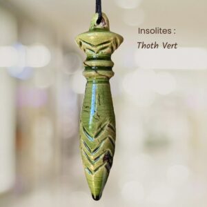 pendule de thot en céramique artisanal insolite vert