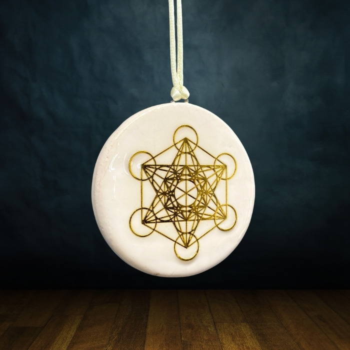 pendentif géométrie sacrée métatron blanc