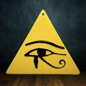 amulette égyptienne oeil d'horus jaune ceramique