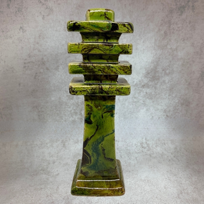 pilier djed en céramique, couleur vert